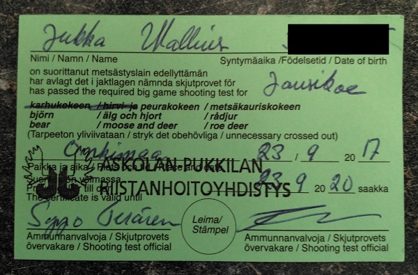 hunting license